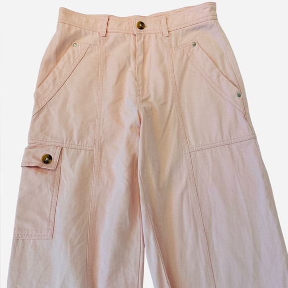 By Anthropologie The Carson Utility Barrel Pants in Pink - Picture 6 of 12